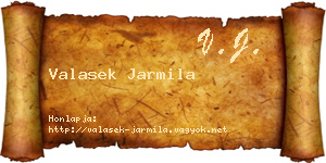 Valasek Jarmila névjegykártya